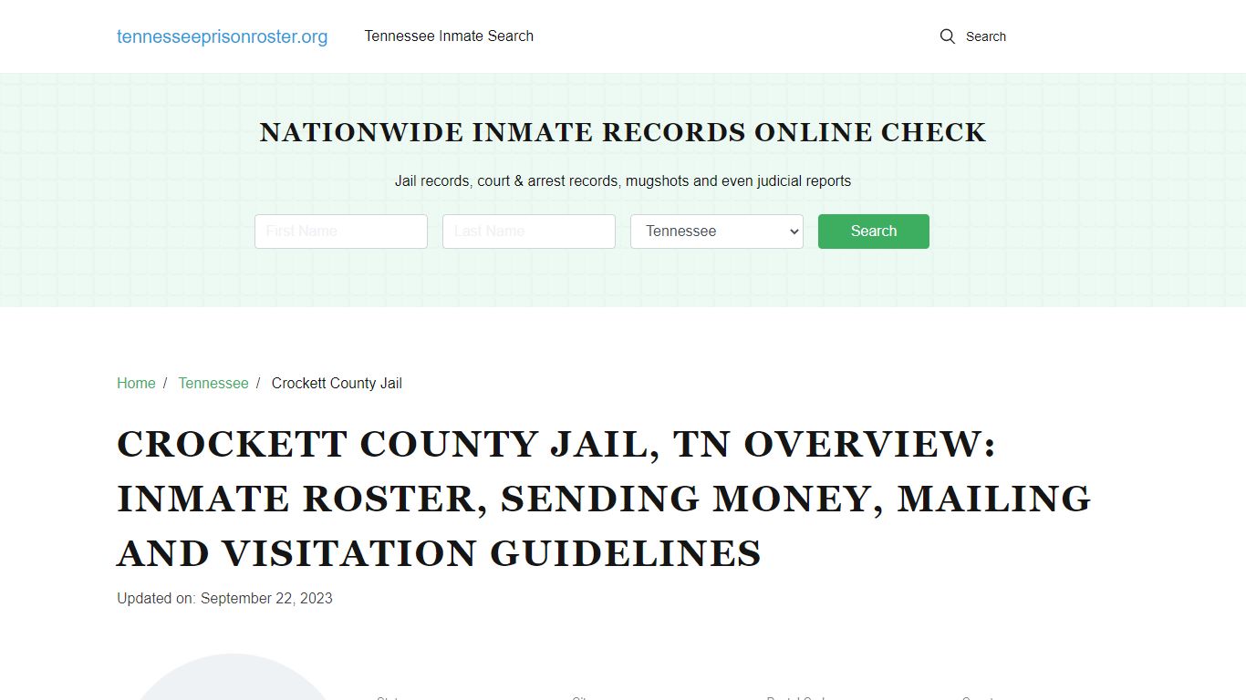 Crockett County Jail, TN: Offender Search, Visitation & Contact Info
